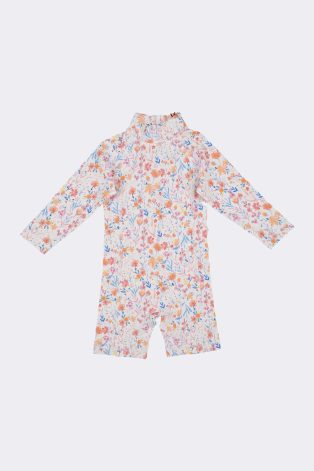 Dannie Pastel Flower Swim Play-suit LS
