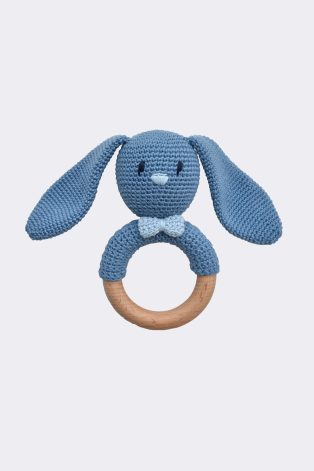thỏ móc len vòng gỗ Bunny Rattle