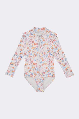 Kira Pastel Flower Swimsuit LS