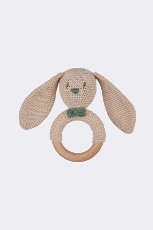 Thỏ móc len vòng gỗ Bunny Rattle Ring